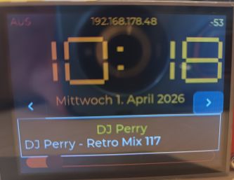 Startseite mit laufendem Radio und Sendername